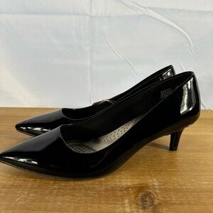 Dexflex Comfort Women's Black Patent Pointed Toe Heels Pumps Shoes 9.5